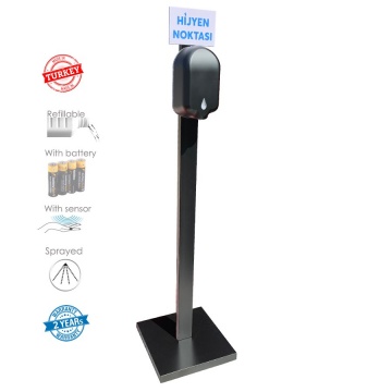 8470-sensorlu-el-dezenfektani-hijyen-noktasi-doldurulabilir-pilli-sprey-sensorlu-el-dezenfektani-hijyen-noktasi-doldurulabilir-pilli-sprey-stand-siyah-ve-simgeler-kopya-2 Sensörlü Ayaklı El Dezenfektanı Metal Hijyen Noktası. Doldurulabilir. Pilli. Sprey - Görsel 1